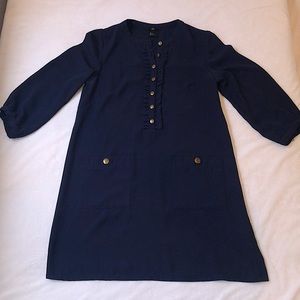 Navy Long sleeve shift dress- Size 4